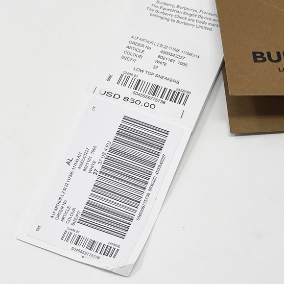 Burberry Arthur White Mesh Low Top Sneakers Chunky Shoes Made In Italy Size 37 - Picture 13 of 15